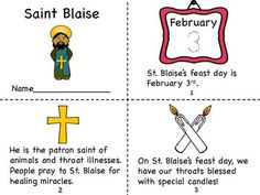 Saint blaise mini book and blessing of the throats coloring pages saint blaise mini books catholic education