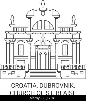 Croatia dubrovnik church of st blaise travel landmark vector illustration stock vector image art