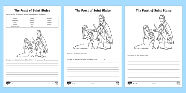 St blaise activits worksheets easy to print