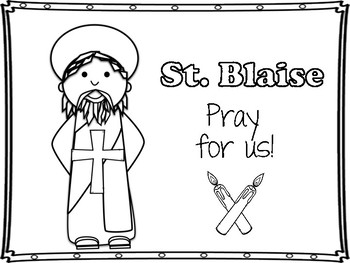 Saint blaise mini book and blessing of the throats coloring pages