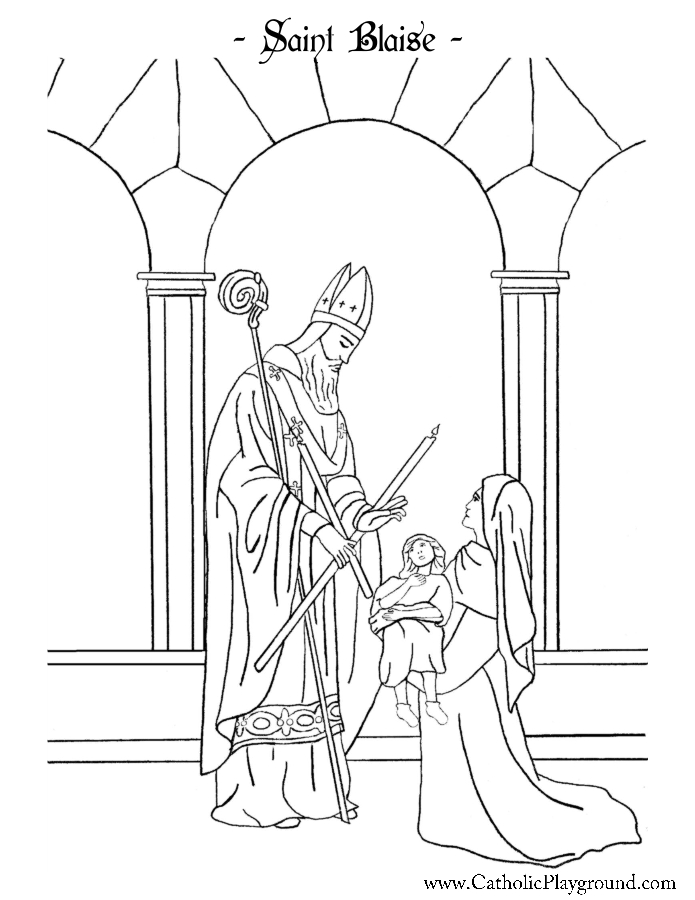Saint blaise coloring page catholic playground