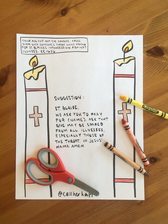 St blaise coloring page sheet liturgical year catholic resources for kids lazy liturgical feast day holiday christian prayer candle activity
