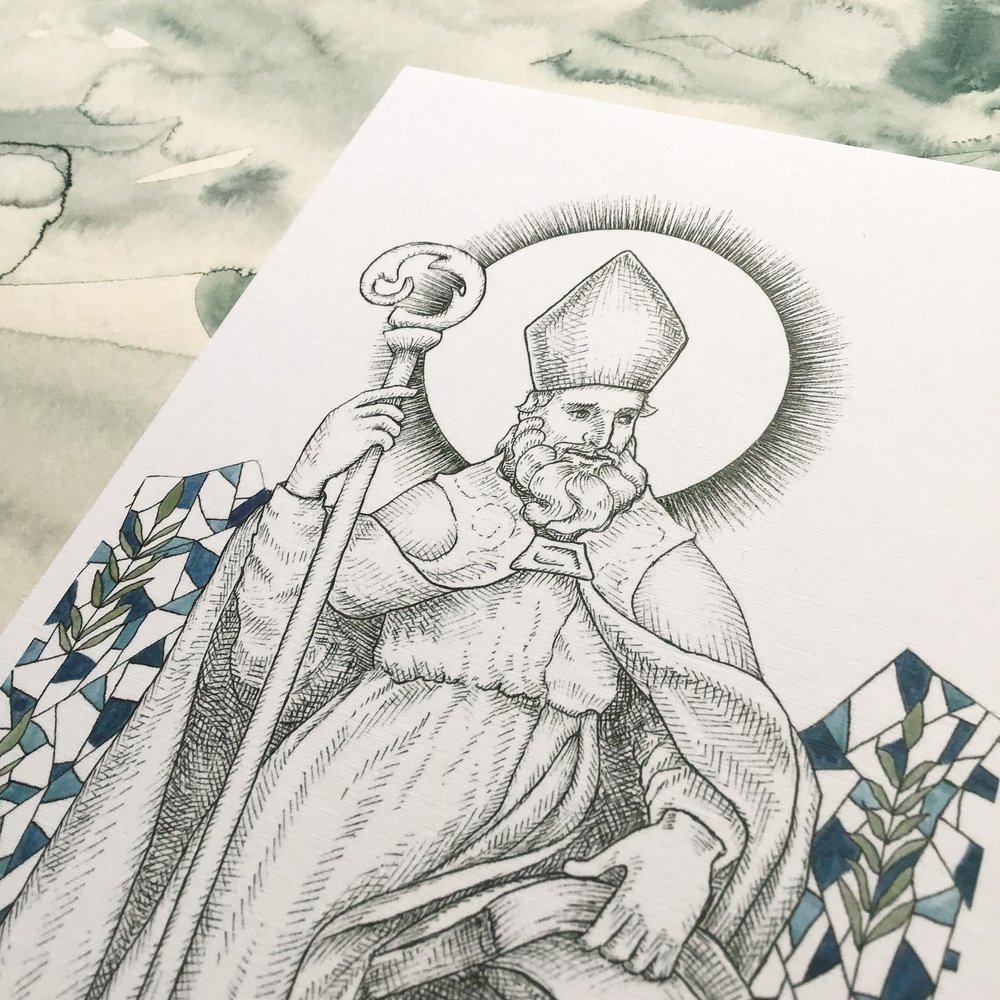 Saint blaise catholic art print x â kate scimeca art