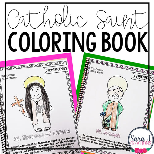 Catholic saints sketchbook coloring book for big kids â sara j creations