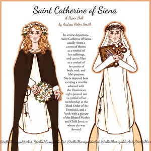 Printable st catherine of siena coloring page for grownups