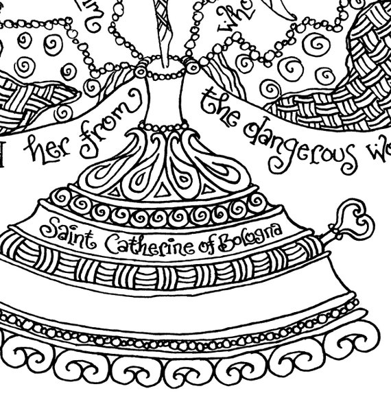 Printable saint catherine of bologna coloring page patron saint of artists confirmation gift holy spirit and fire ballerina re activity