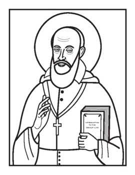 St francis de sales prayer card coloring sheet january saint tpt