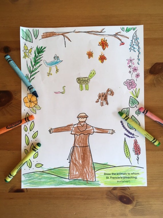 St francis of assisi coloring page sheet liturgical year