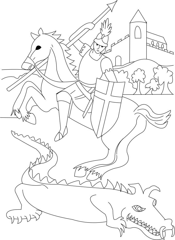 Free st george coloring page