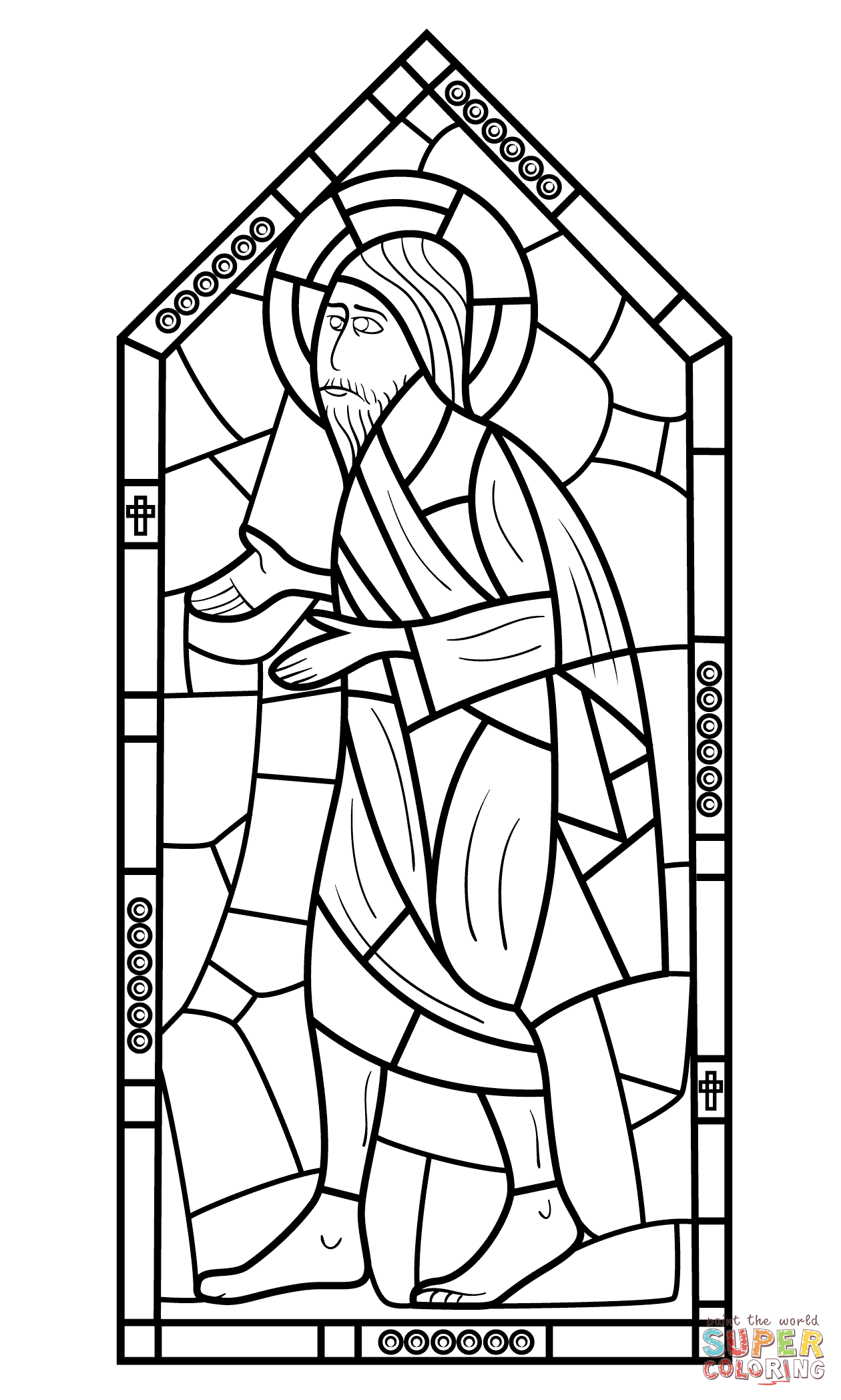 Religious stained glass coloring page free printable coloring pages