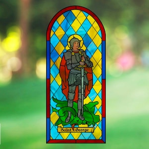 Saint george and the dragon christian wall art tile art st george icon st george wall art christian decor christian icons