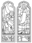 Saint george stained glass coloring page free printable coloring pages