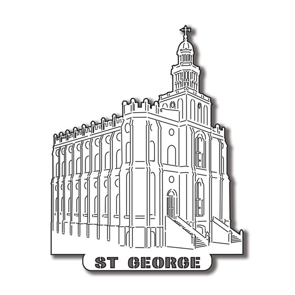 Scrapbook customs st george side view temple laser