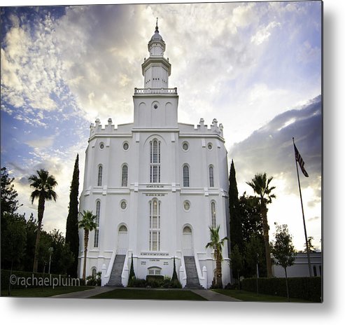 St george lds temple color metal print by rachael pluim