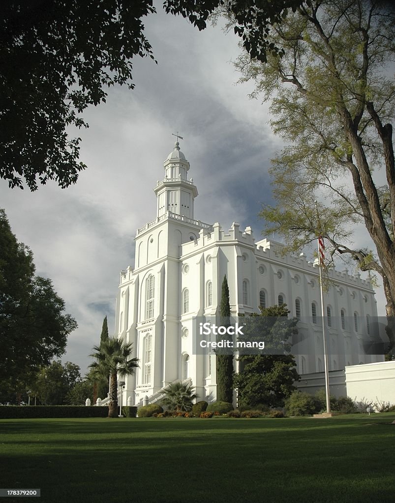 St george lds temple color stock photo