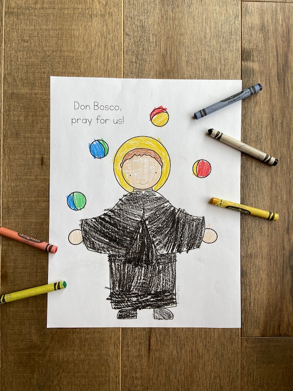 St john bosco juggling printable coloring page sheet lazy