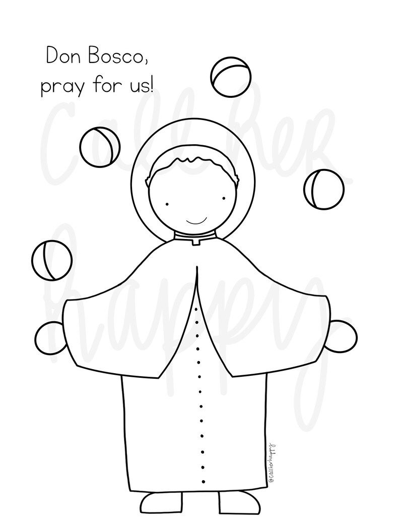 St john bosco juggling printable coloring page sheet lazy