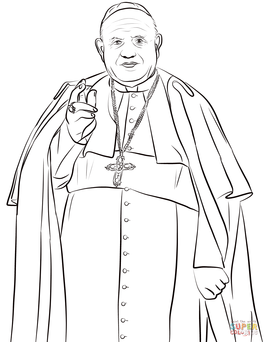 Pope saint john xxiii coloring page free printable coloring pages