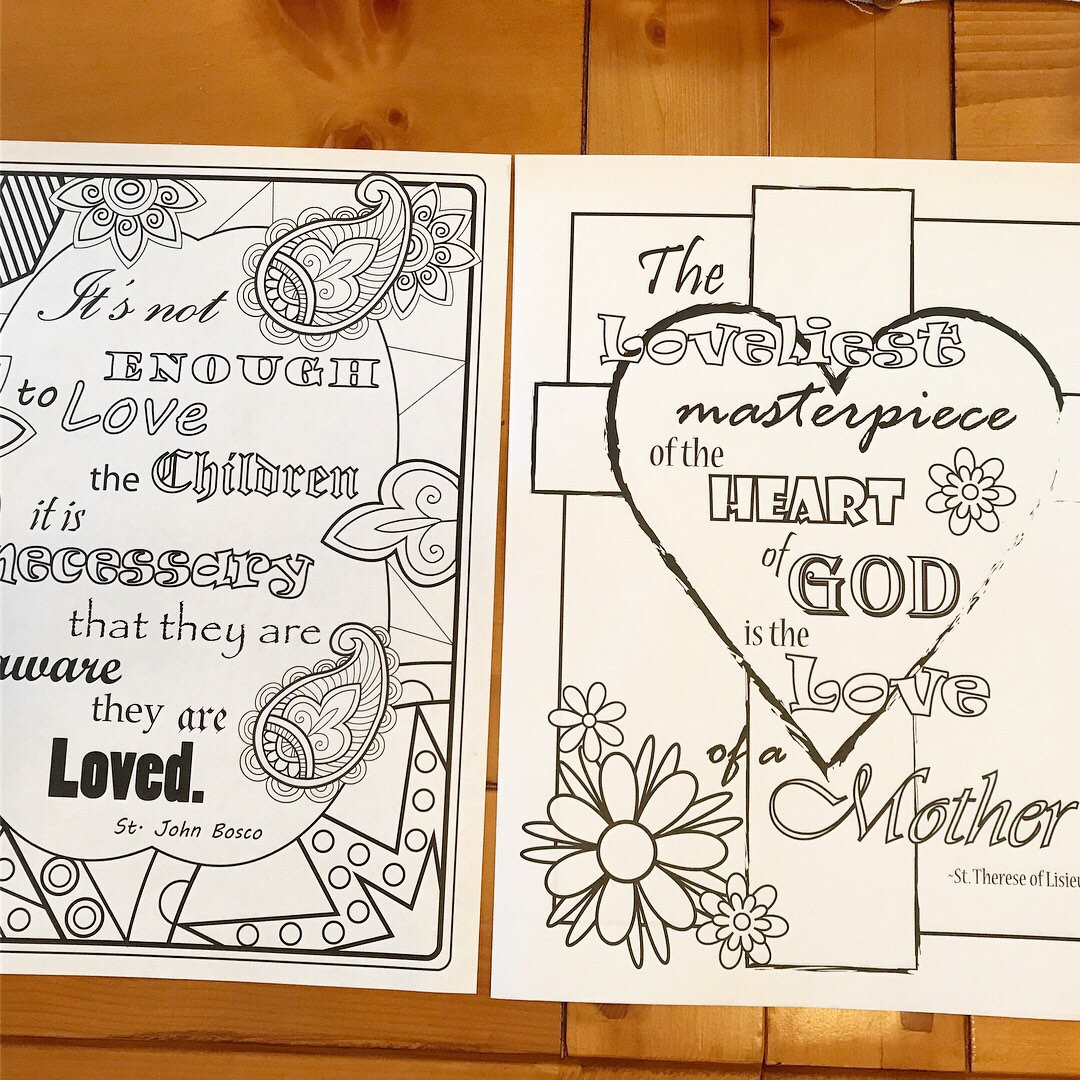 Coloring book for mothers adult coloring book inspirational coloring page saint quotes printable coloring pages mothers inspirational