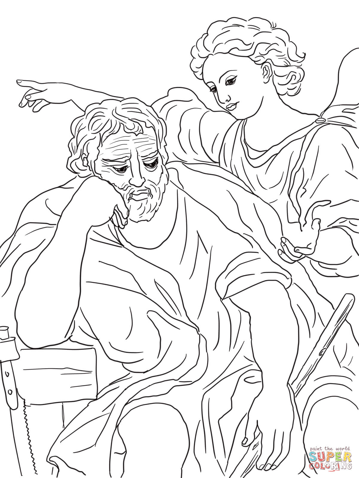 The dream of saint joseph coloring page free printable coloring pages