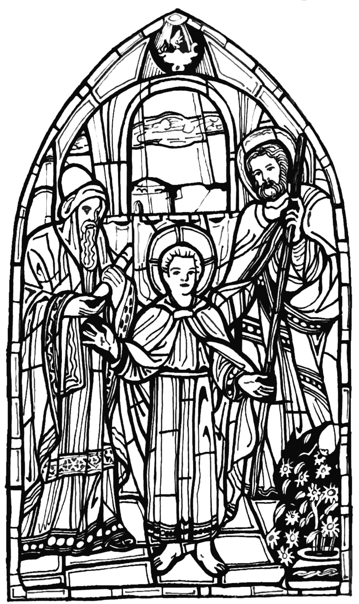 Color the bible jesus in the temple stained glass christmas coloring pages medieval stained glass