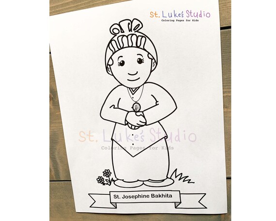 St josephine bakhita coloring page for catholic kids digital download print yourself and color