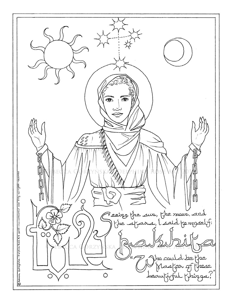 St josephine bakhita â catholic coloring page â delphina rose art