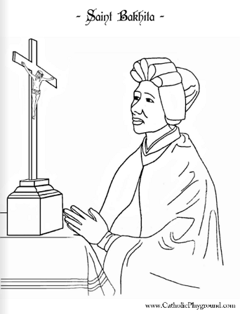 Saint bakhita coloring page february th â catholic playground