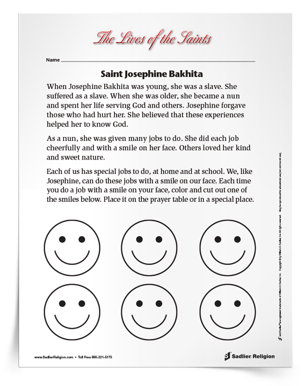 Saint josephine bakhita activity download religion