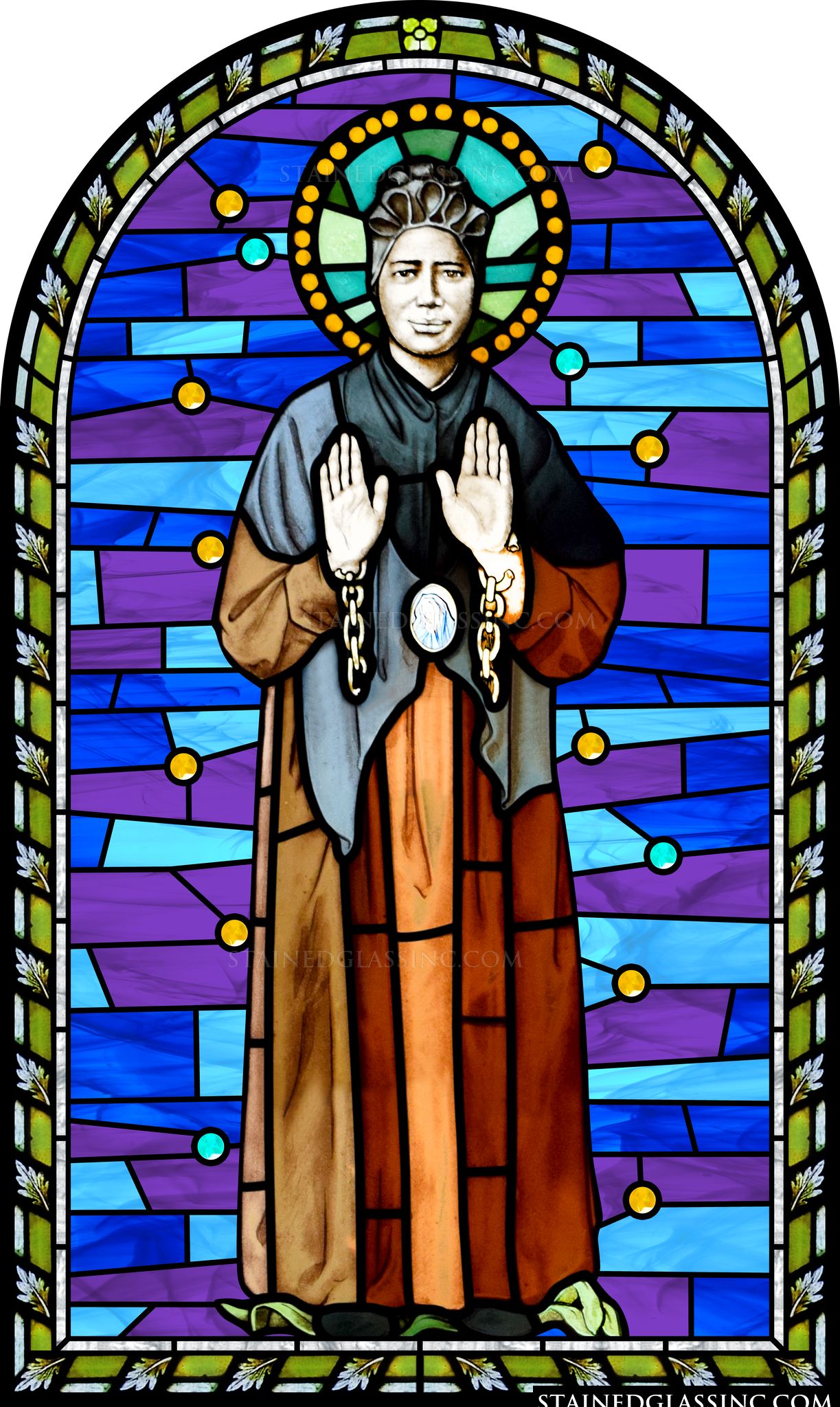 Josephine bakhita religious stained glass window