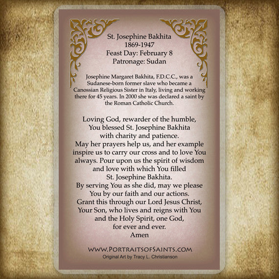 St josephine bakhita holy card