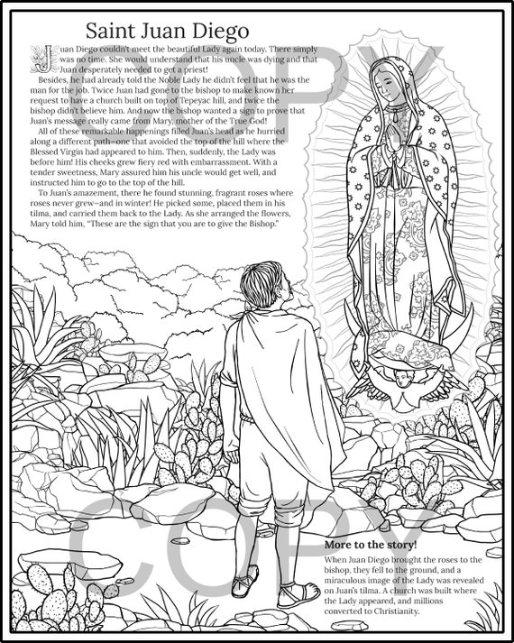 Saint juan diego coloring pages