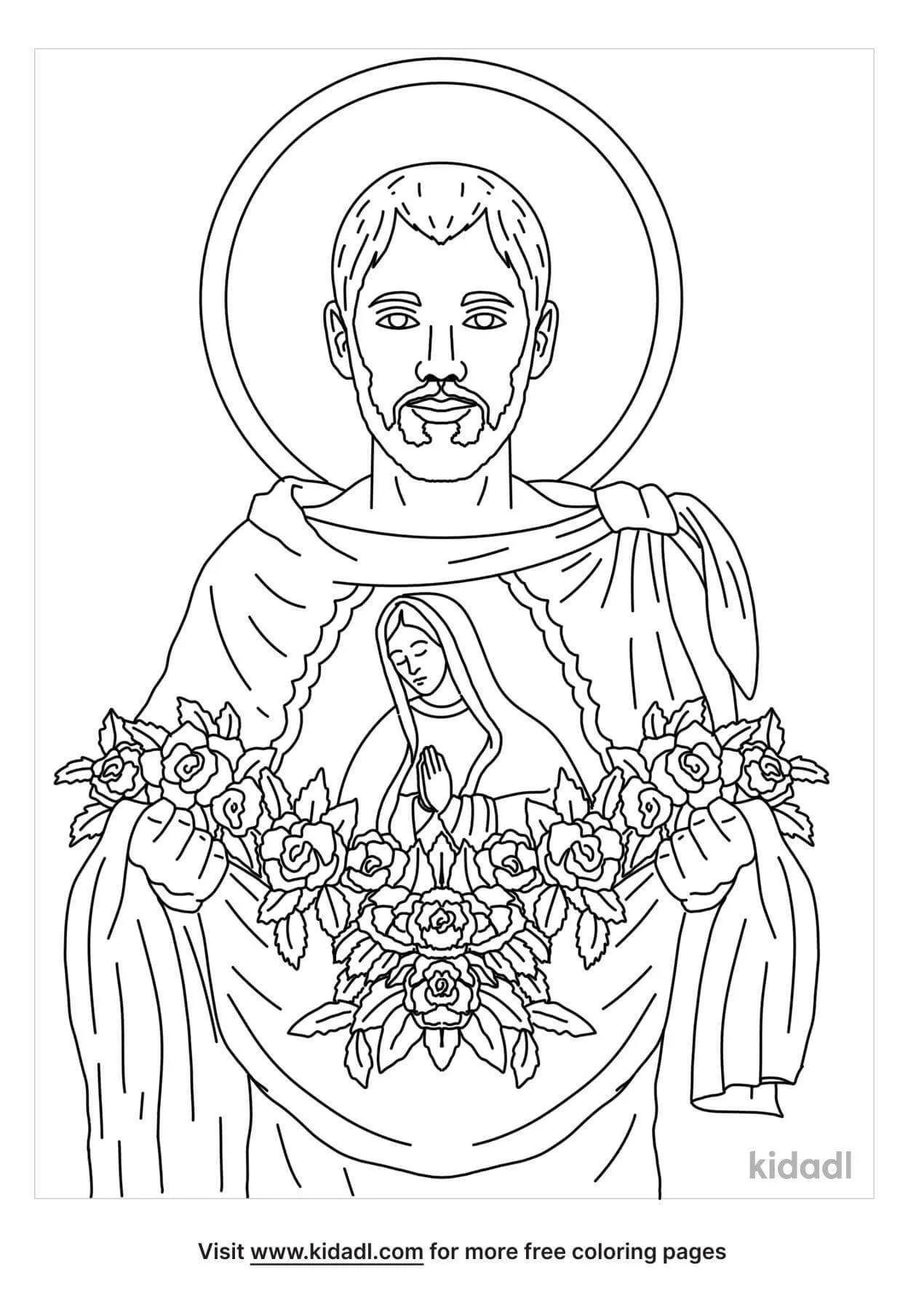 Free san juan diego coloring page coloring page printables
