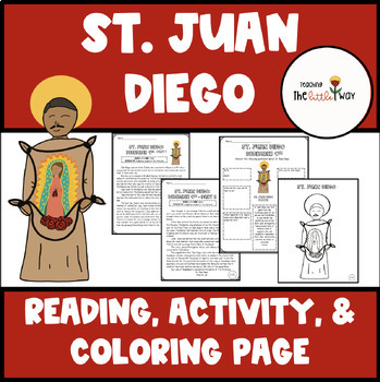 St juan diego reading activity reflection and coloring page tpt