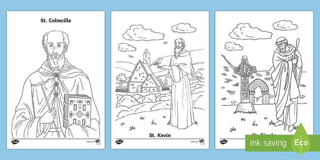 Irish saints colouring pages teacher made