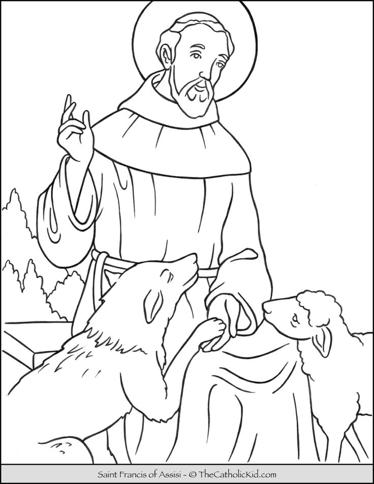Saint francis of assisi coloring page