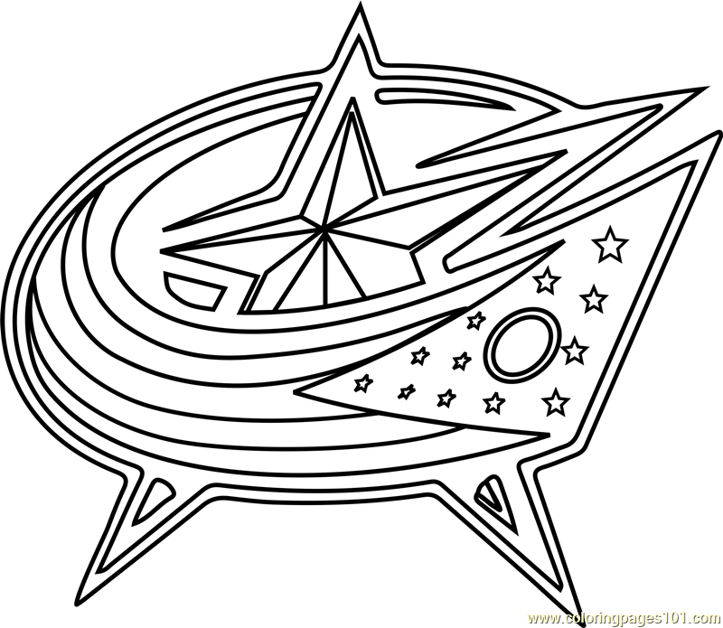 Columbus blue jackets logo coloring page for kids