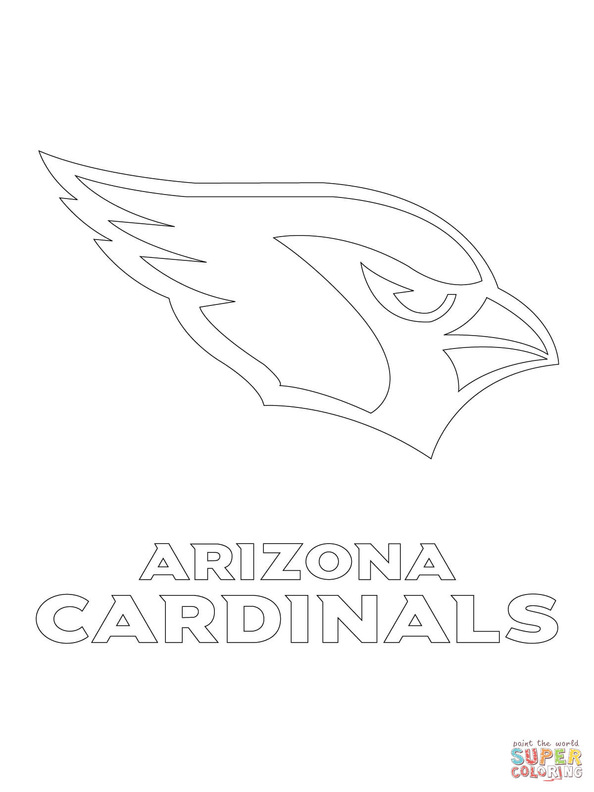 St louis cardinals logo coloring page for kids