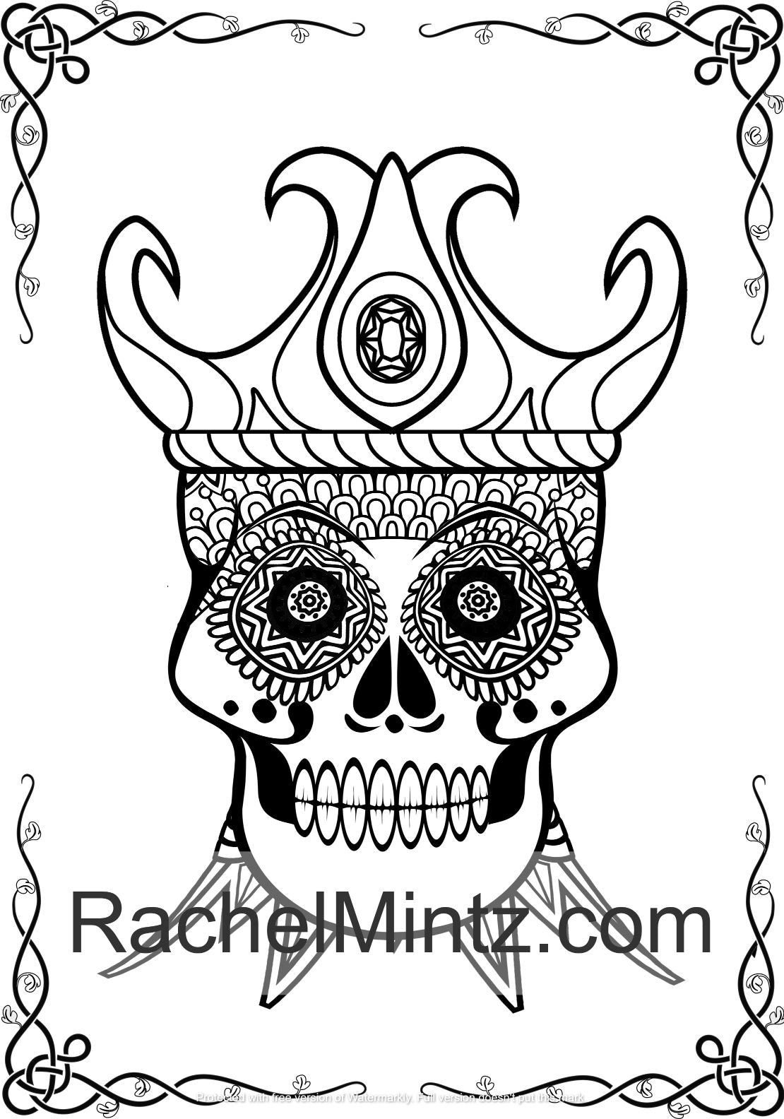 Skull mandalas coloring book