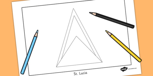 St lucia flag louring sheet teacher made