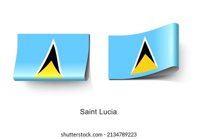 Saint lucia national flag clothing label stock vector royalty free