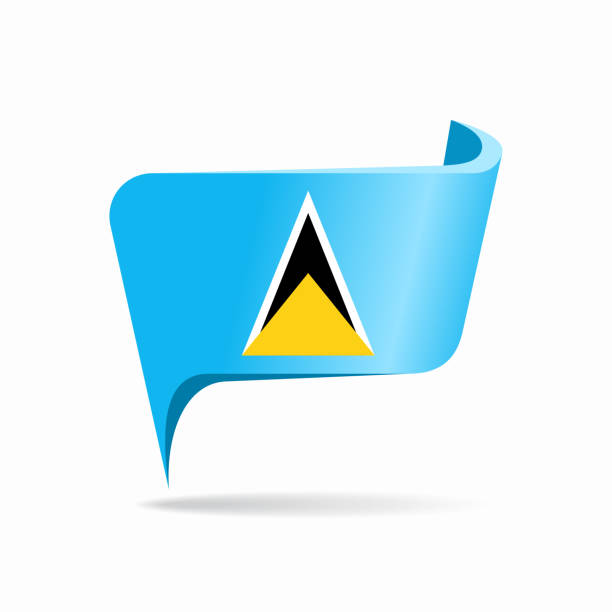 St lucia flag stock illustrations royalty