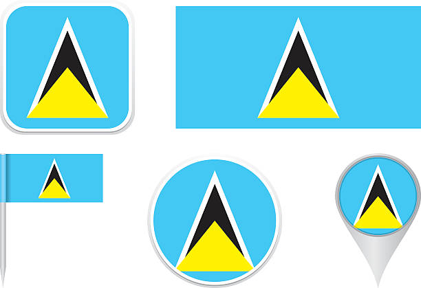 St lucia flag stock illustrations royalty