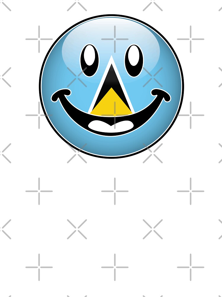 St lucia flag happy face smiley emoji button kids t