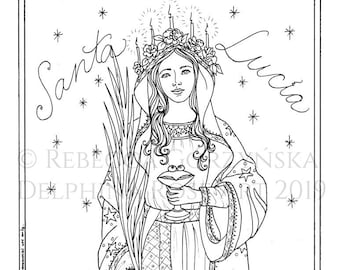 Catholic coloring page st lucy santa lucia