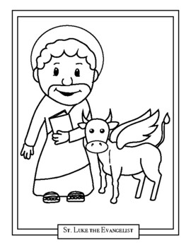 St luke the evangelist catholic saints coloring book page tpt