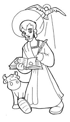 St luke the evangelist catholic coloring page patron of physicians and surgeons feast day is octobeâ luke the evangelist coloring pages bible coloring pages