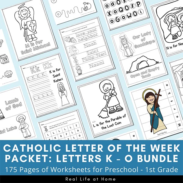 Catholic letter of the week worksheets and coloring pages for k