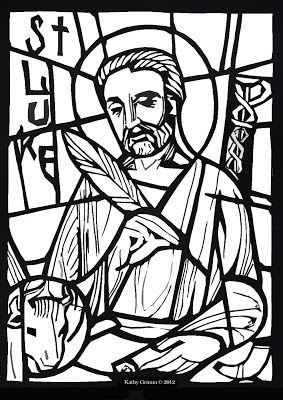 Stained glass coloring page the gospel of luke
