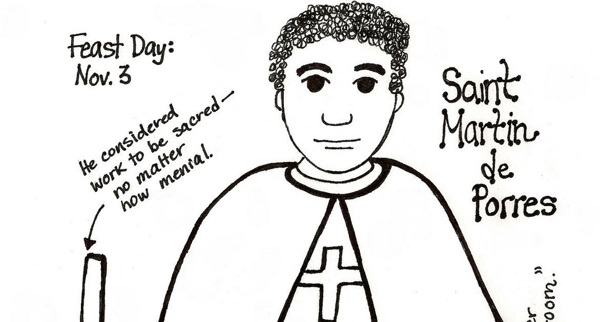 Download a black and white coloring pagexfpaper doll of saint martin de porres sunday school crafts coloring pages easy crochet stitches